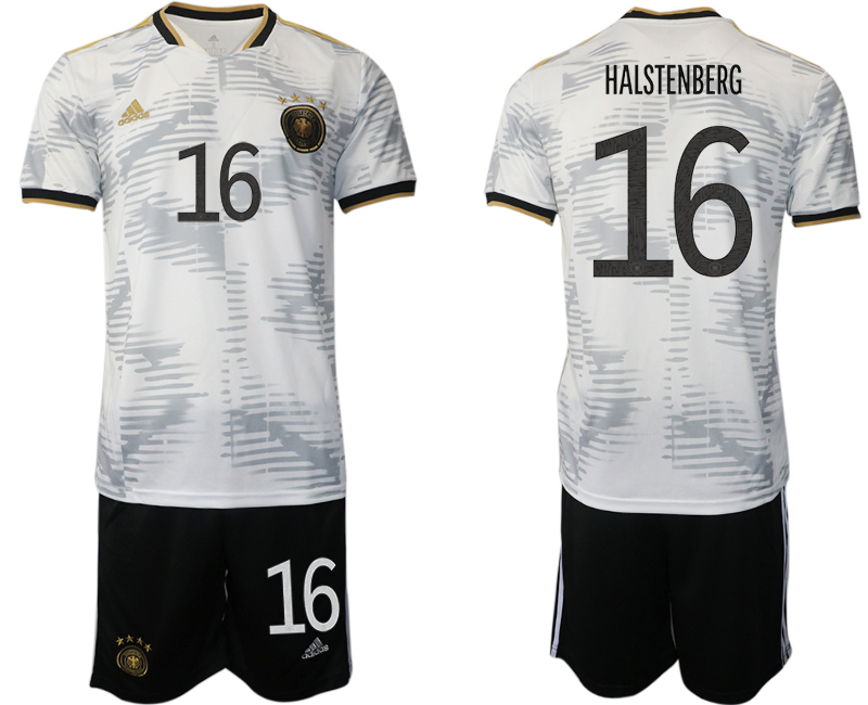 Men's Germany #16 Halstenberg White Home Soccer Jersey Suit